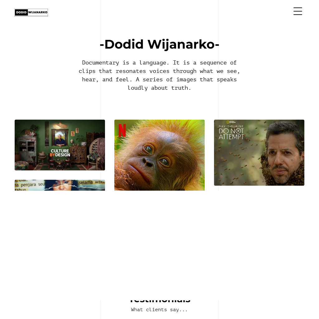 Website Personal Portfolio image gallery