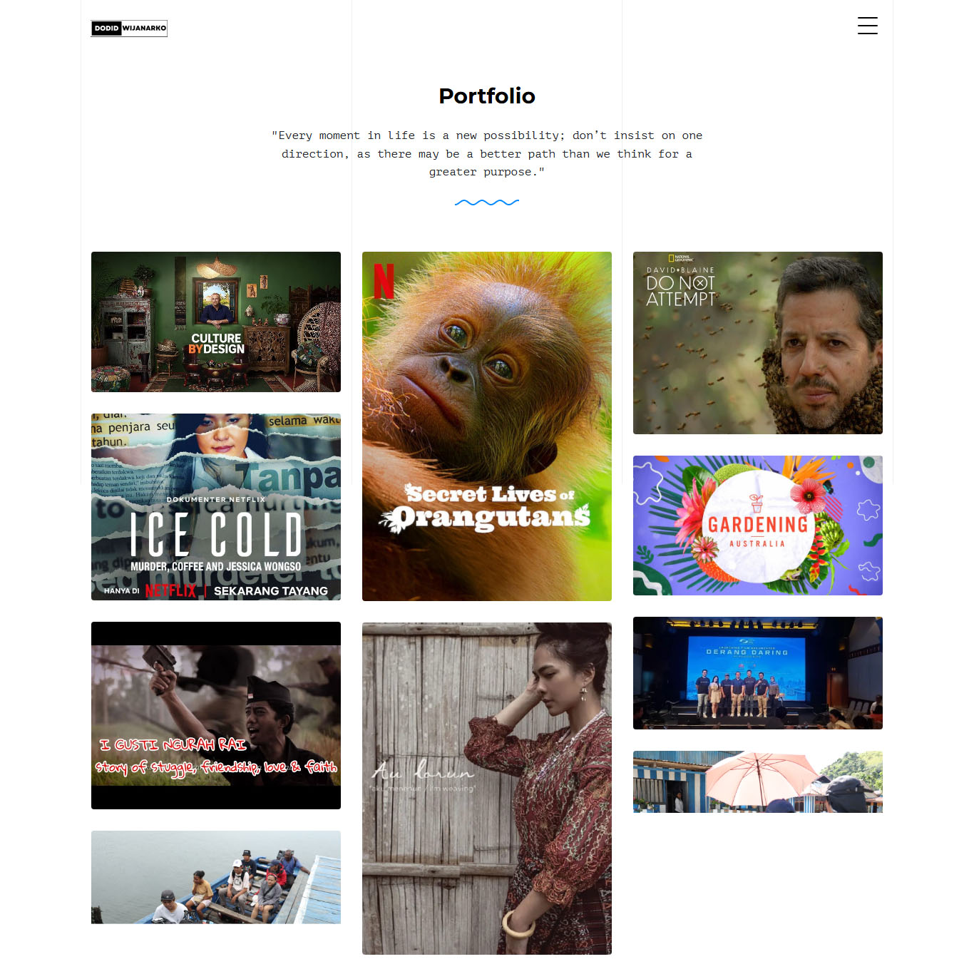 Website Personal Portfolio image gallery